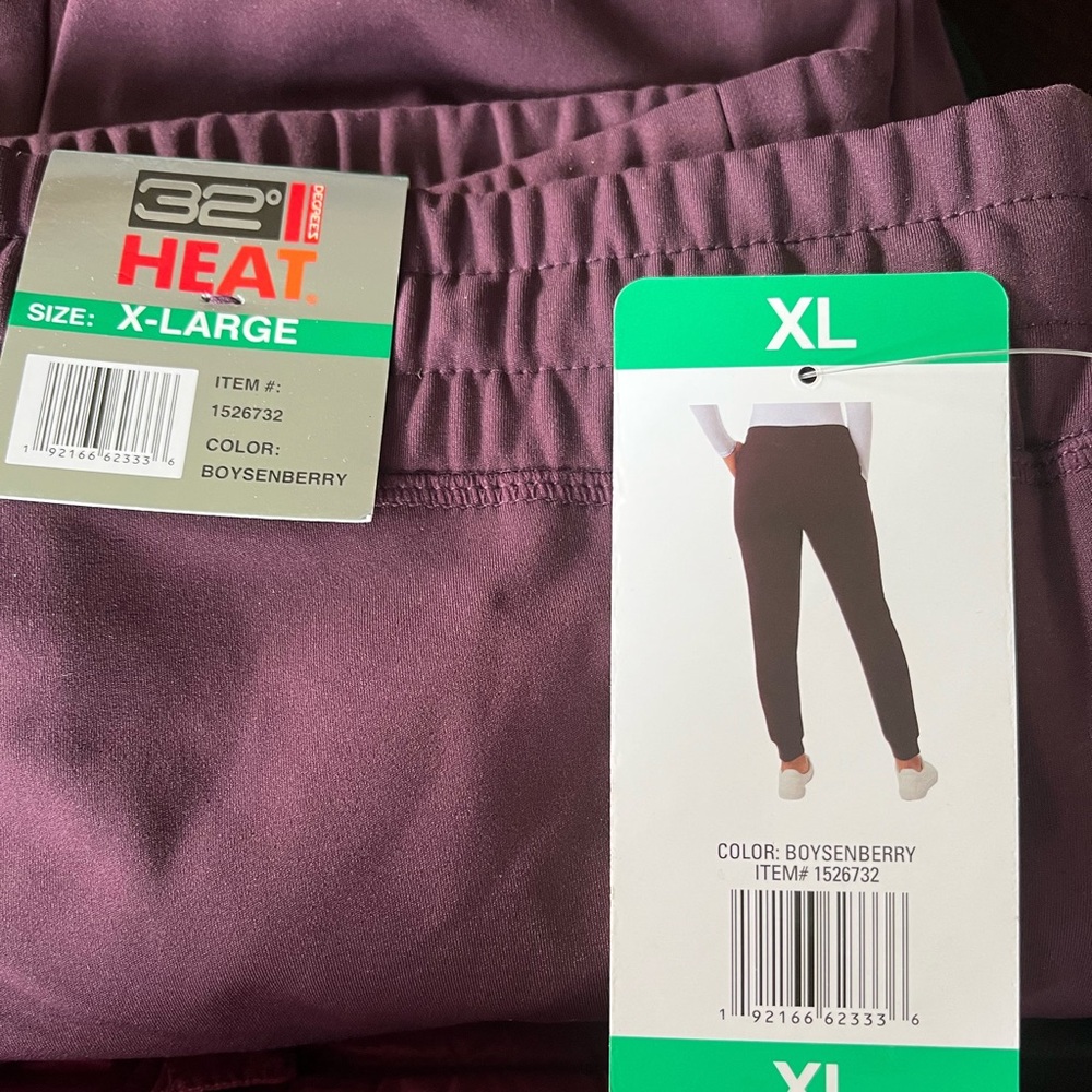 32 Degrees Boysenberry Jogger Pants XL